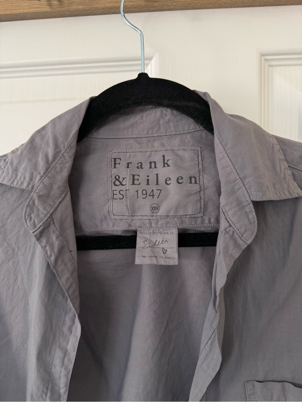 Frank & Eileen Gray Button Down Cotton Shirt “Eileen” style XXS - Picture 4 of 7